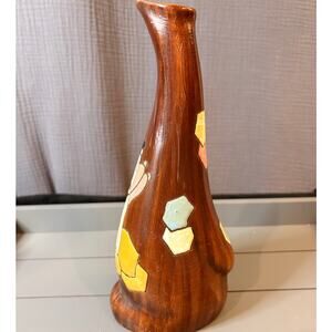 Vintage Hand-Painted Israeli Pottery Vase – Signed “Handpainted Israel”